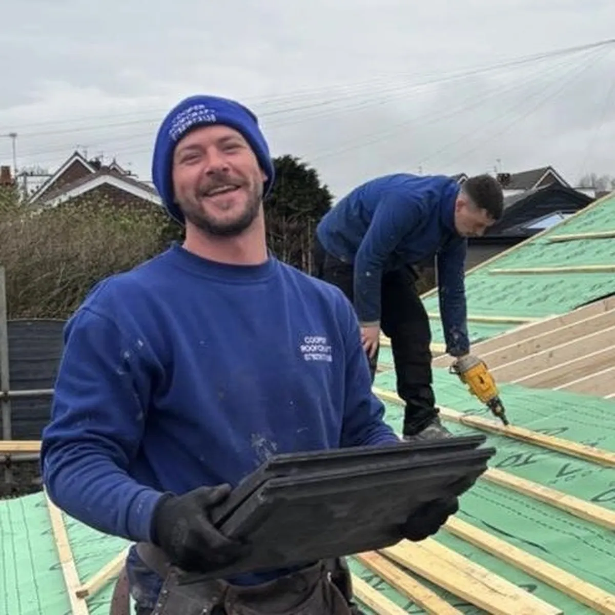 Danny Cooper on a domestic roofing job in Greater Manchester