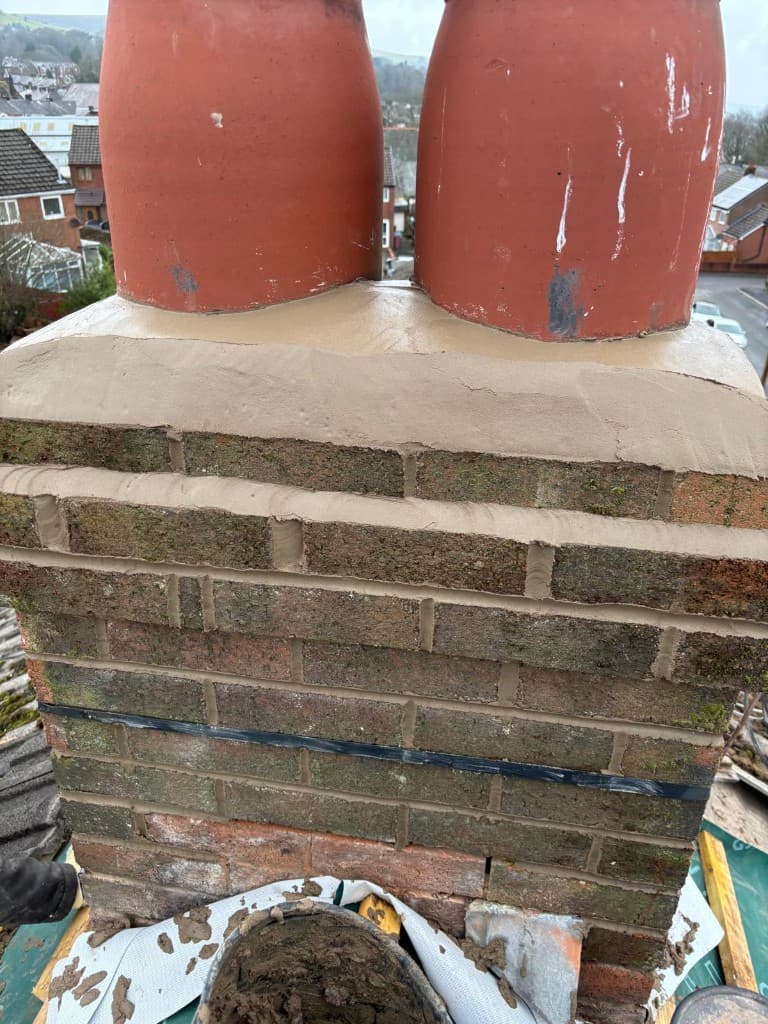 Chimney stack and pots domestic repair work by Cooper Roofcraft